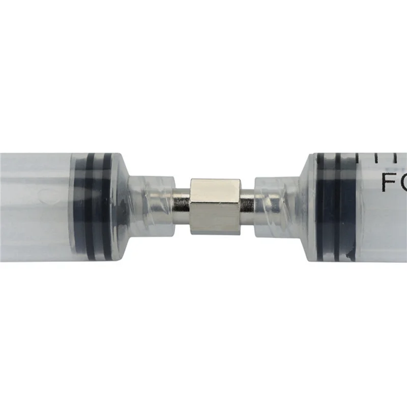 SEWS-20Pcs Coupler Luer Syringe Connector Metal Double Joints Luer Lock Adapter Coupler For Pneumatic Parts