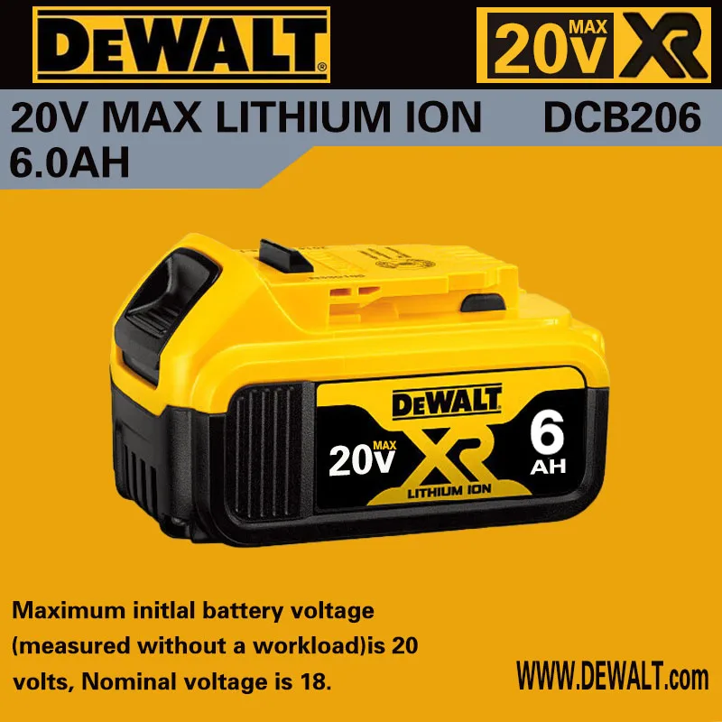 🔋 20V Dewalt 6000mAh Lithium chargeable Batteries for Dewalt Cordless Tools - Compatible with DCB,DCD,DCF,DCG,DCS,Series Tools