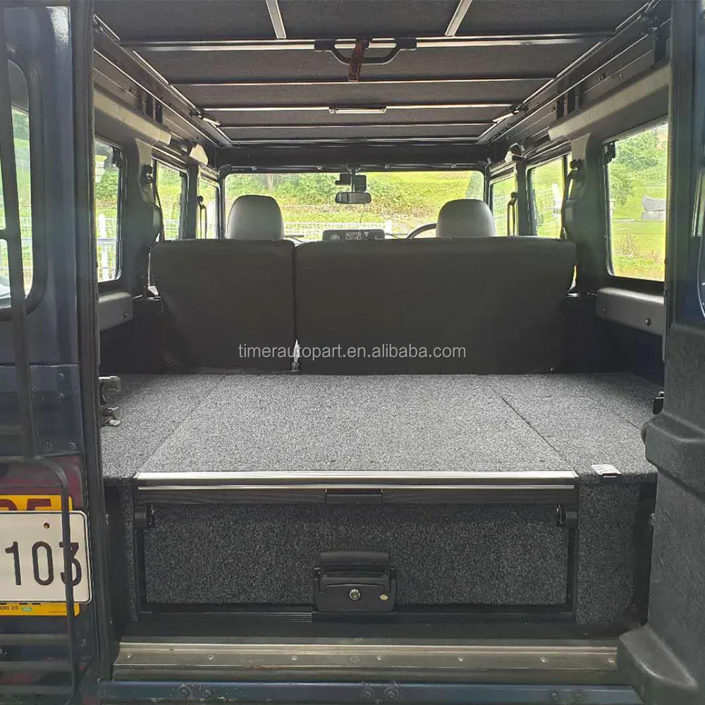 4X4 Offroad Heavy Duty Single Cargo Storage Drawer System With Fridge Slider For Defender 90 110