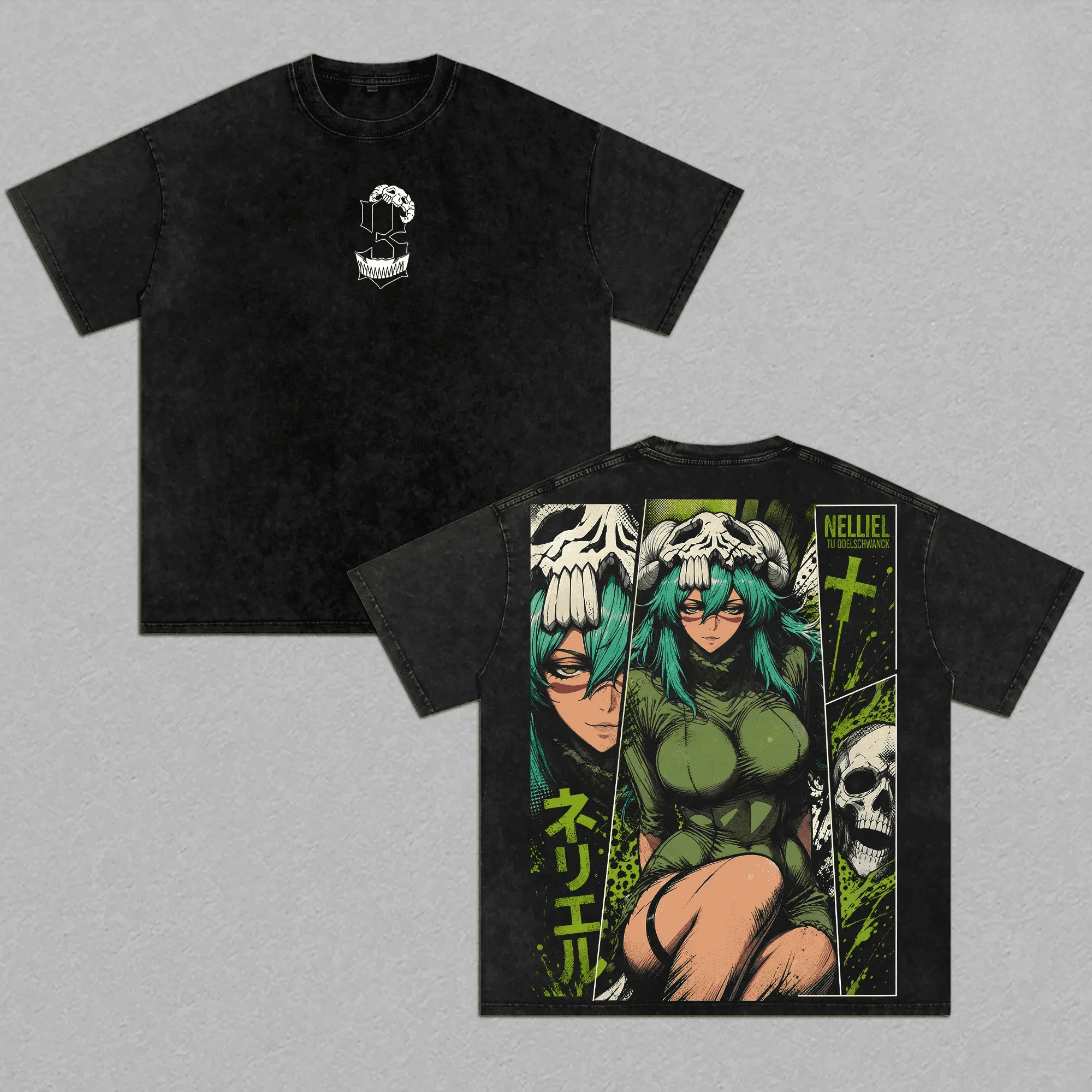 Japanese Summer Clothing Men - Camiseta de anime japonés BLEACH, Nelliel