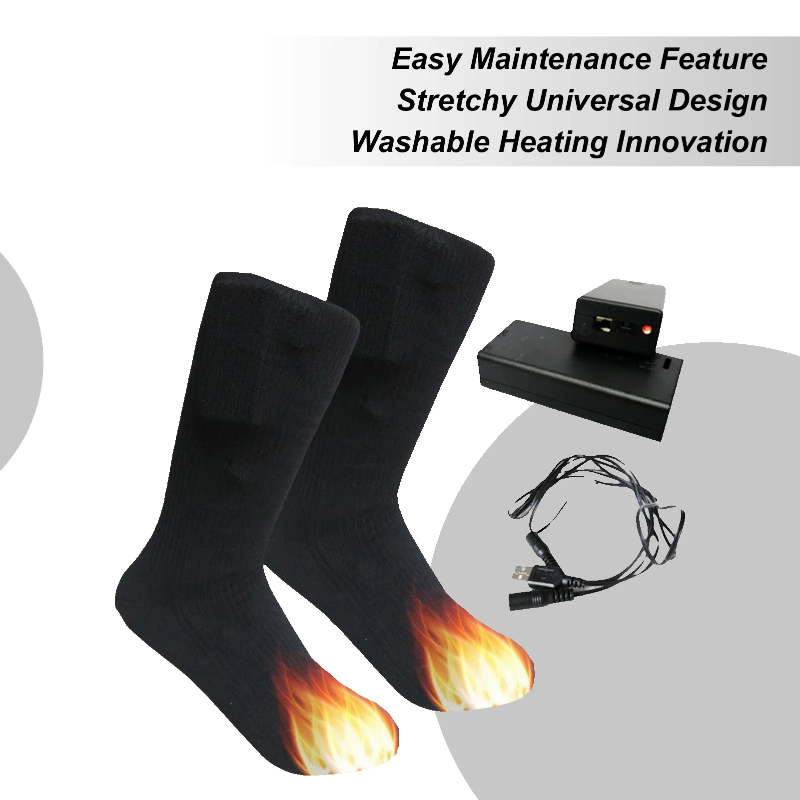 

Носки с подогревом, удобные моющиеся, растительного подогрева, вязаные носки с подогревом для лыж, зимнего сноуборда, спортивных занятий спортом на открытом воздухе