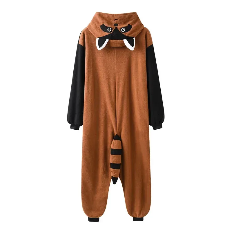 

Sky04 Raccoon Onesies Women Pajama Animal Kigurumis Cute Warm Winter Overalls Halloween Suit Polar Fleece Adult Unisex44Gg！