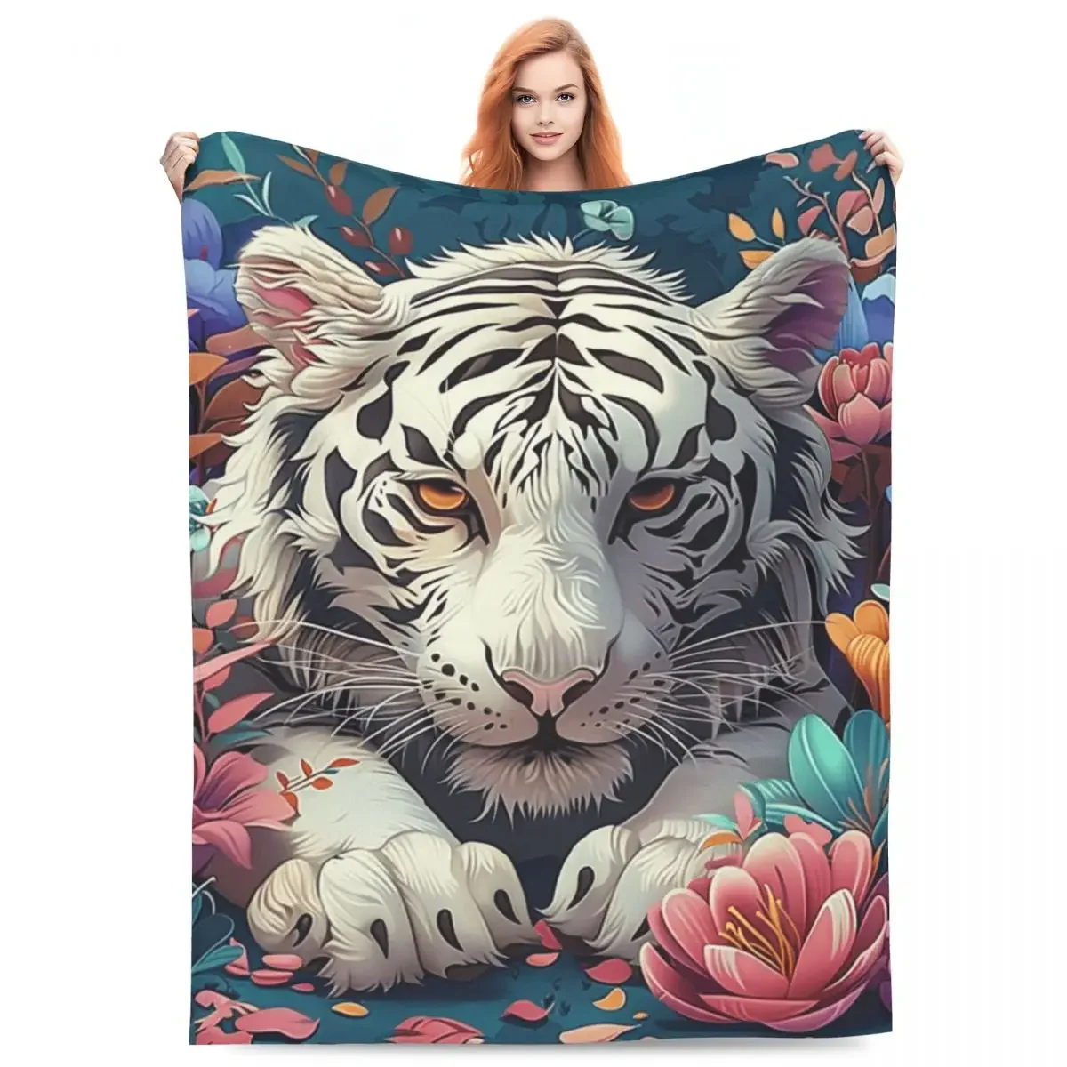

Mischievous Tiger Cartoon Flannel Blanket, Warm Bed Sheet, Bed Plush Blanket, Sofa, Napkin, Shawl Blanket