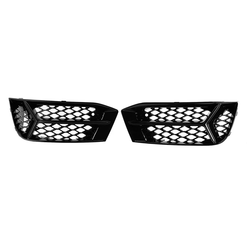 2PCS Honeycomb Fog Light Grille Barbecue Cover Fog Light Cover Front Mesh Honeycomb Car Replacement Parts For  A3 2017-2020