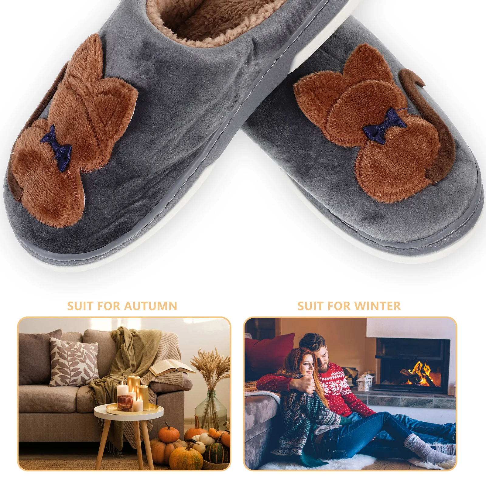 

Мужские 1-парные теплые хлопковые тапочки с героями мультфильмов, зимняя обувь, удобный подарок на нескользящей подошве для взрослых, рождественская семейная вечеринка