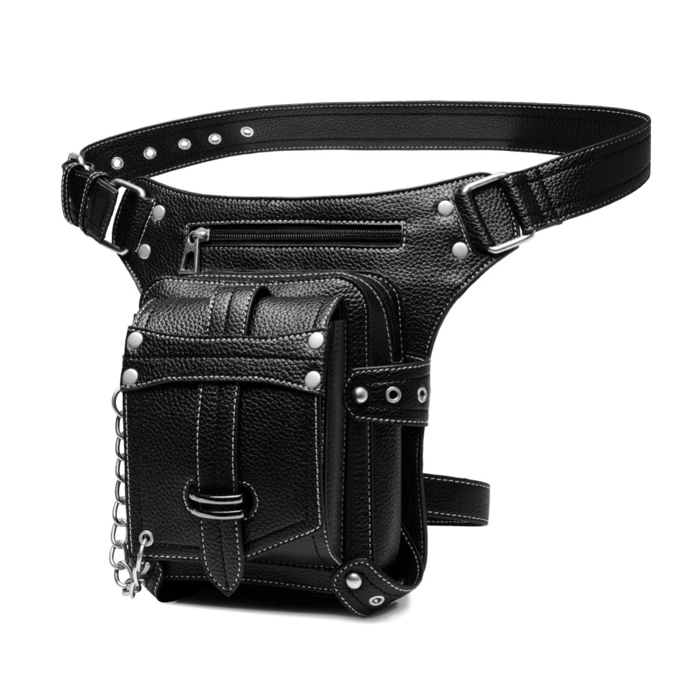Bolsa de cintura para hombre/bolsa de Leggings de motocicleta multifuncional para montar al aire libre/bolsa de Leggings locomotores de PU