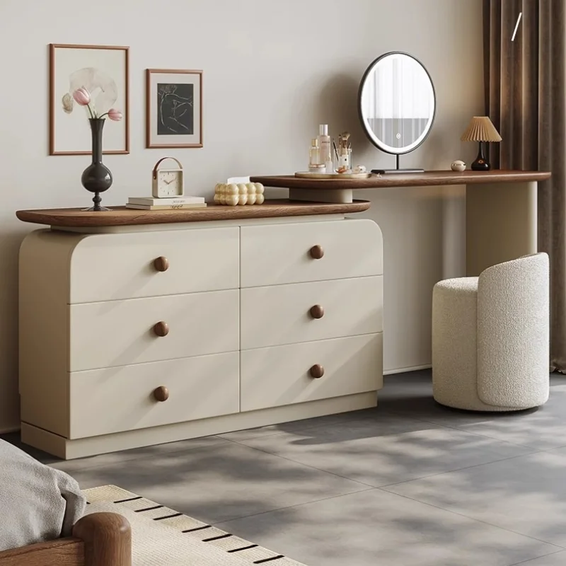 

Vintage Solid Wood Makeup Vanities Integrated Cream Modern Simple Makeup Vanities Bedroom Furniture Dressing Et Vanite YSSZT