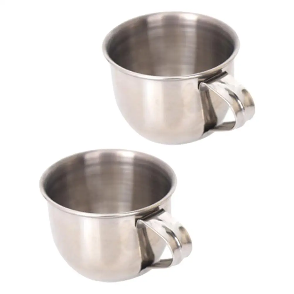 

2Pcs StainlessSteel WaterCup TeaMug Rustproof Mini Drinking Travel Coffee Juice Beverage Glass Kitchen Barware