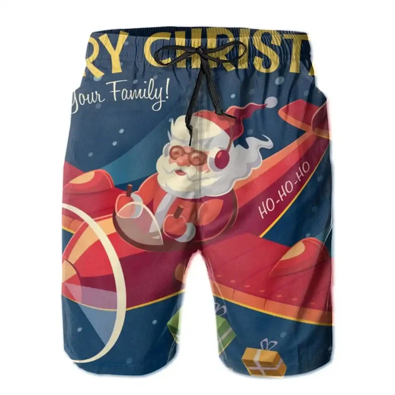 New Summer 3D Merry Christmas Printing Beach Shorts Kids Fashion Board Shorts Unisex Funny Swimming Trunks Y2k Short Pants Men