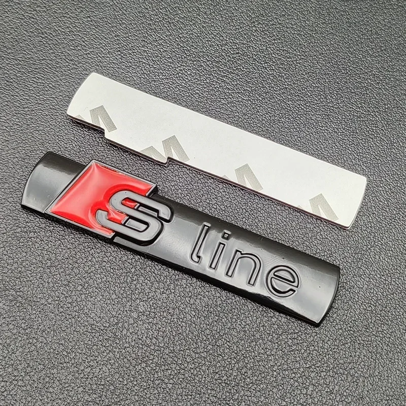 2pcs 3D Metal Sline Logo S LINE Emblem Car Fender Badge Sticker For Audi A1 A2 A3 A4 A5 A6 A7 Q2 Q3 Q5 Q7 SQ5 RS5 TT Accessories