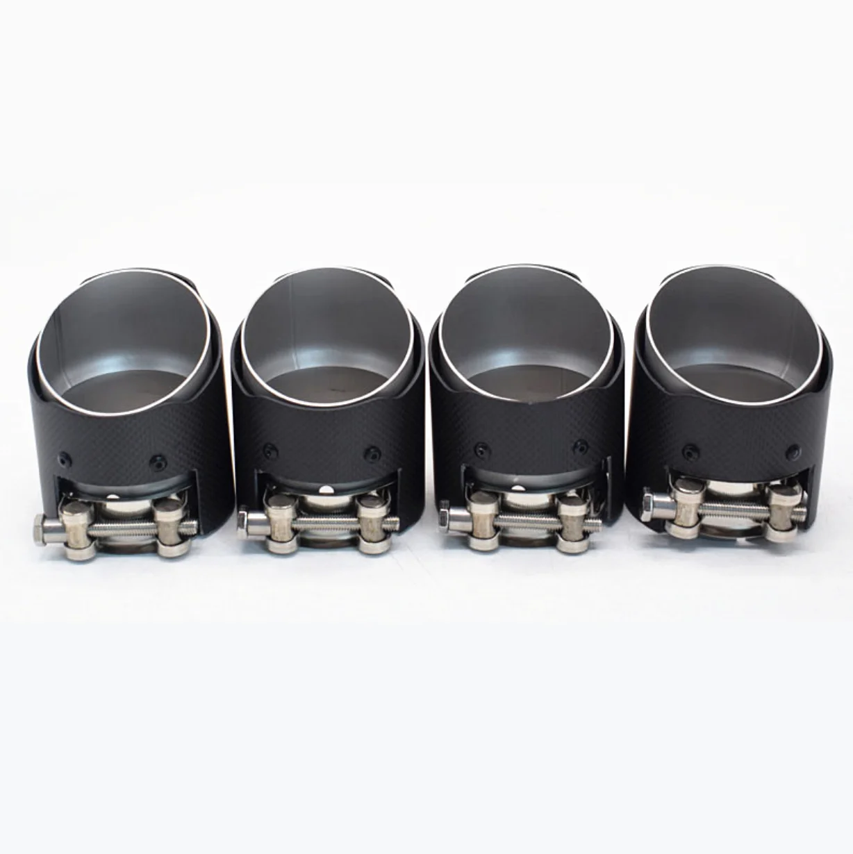 High quality Tricolor label carbon fiber exhaust tip fit for M2 M3 M4 F87 F80 F82 F83 Pipe 4 piece