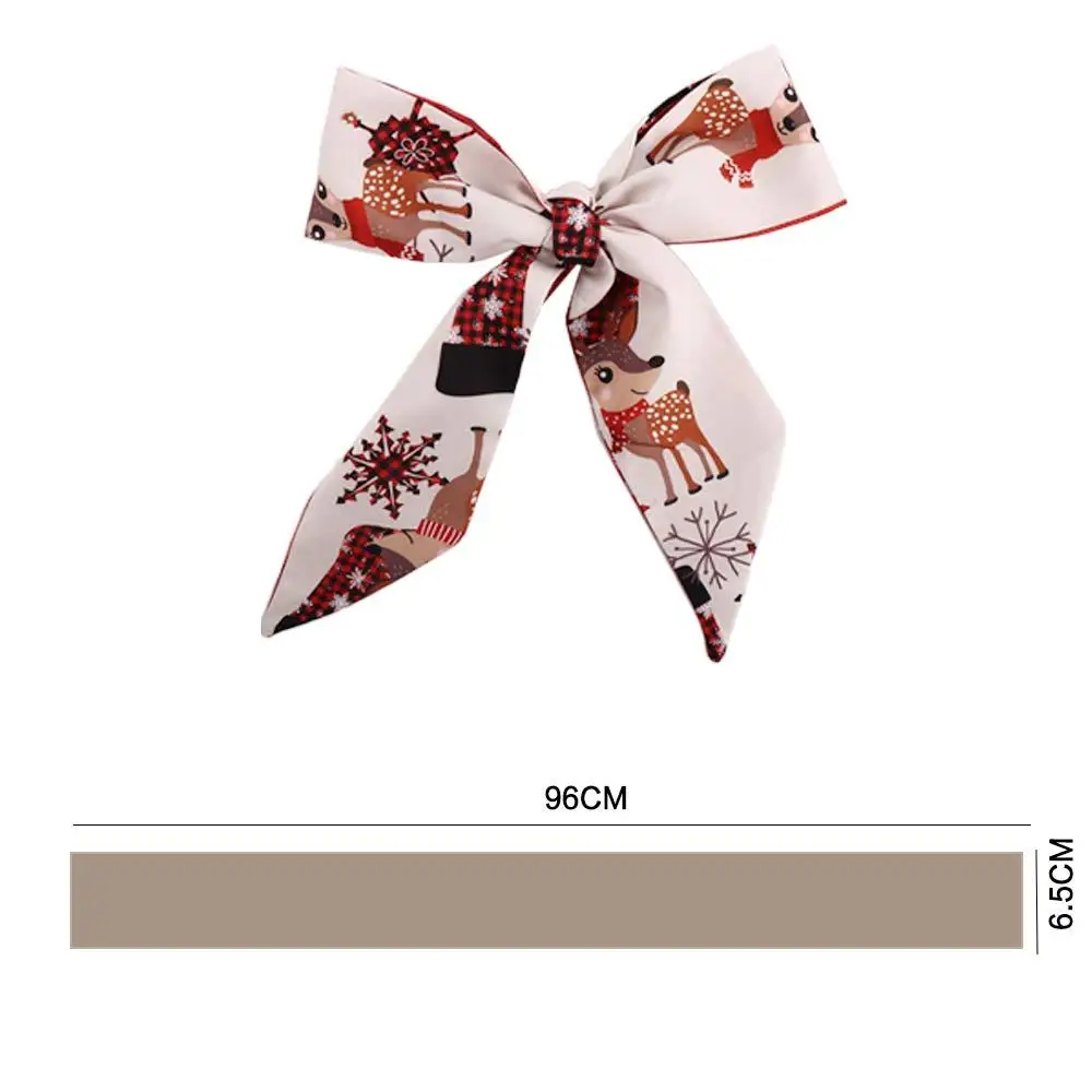 

Collocation Clothing Accessories Neck Tie Red Bow Female Printed Scarf Long Silk Scarf Christmas Hair Band Hair Ribbon
