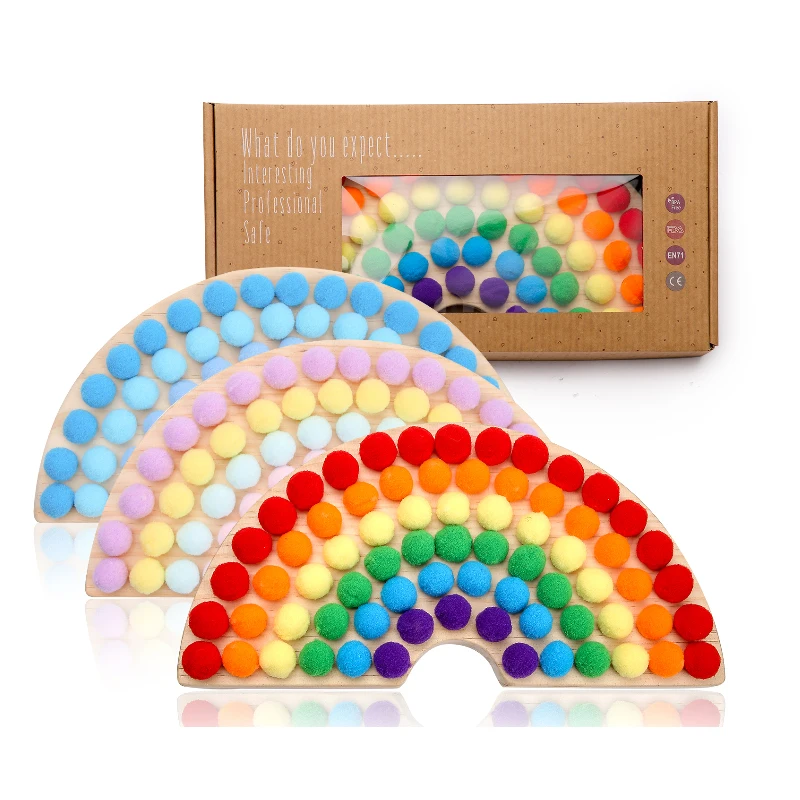 1 Set Wooden Clip Beads Rainbow Toy Bead Game For Kids Puzzle Magic Chess Matching Game Adult Puzzle Montessori Education Toy