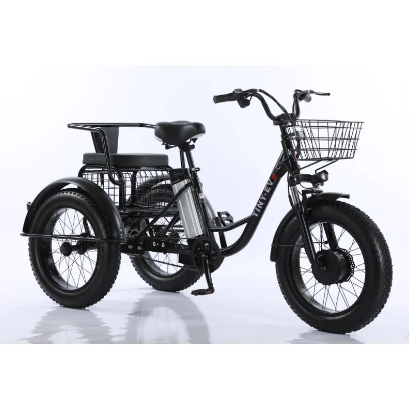 

20 inch thick tire electric tricycle intelligent electronic 48v lithium battery 350 watt disc brake