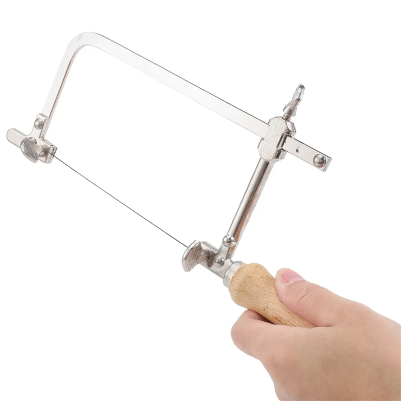 

SYW-Coping Saw Steel Frame And 12 Pcs Diameter 1Mm Wire Saw, Accurate Cutting For Wood, Metal, Plastic, Etc.