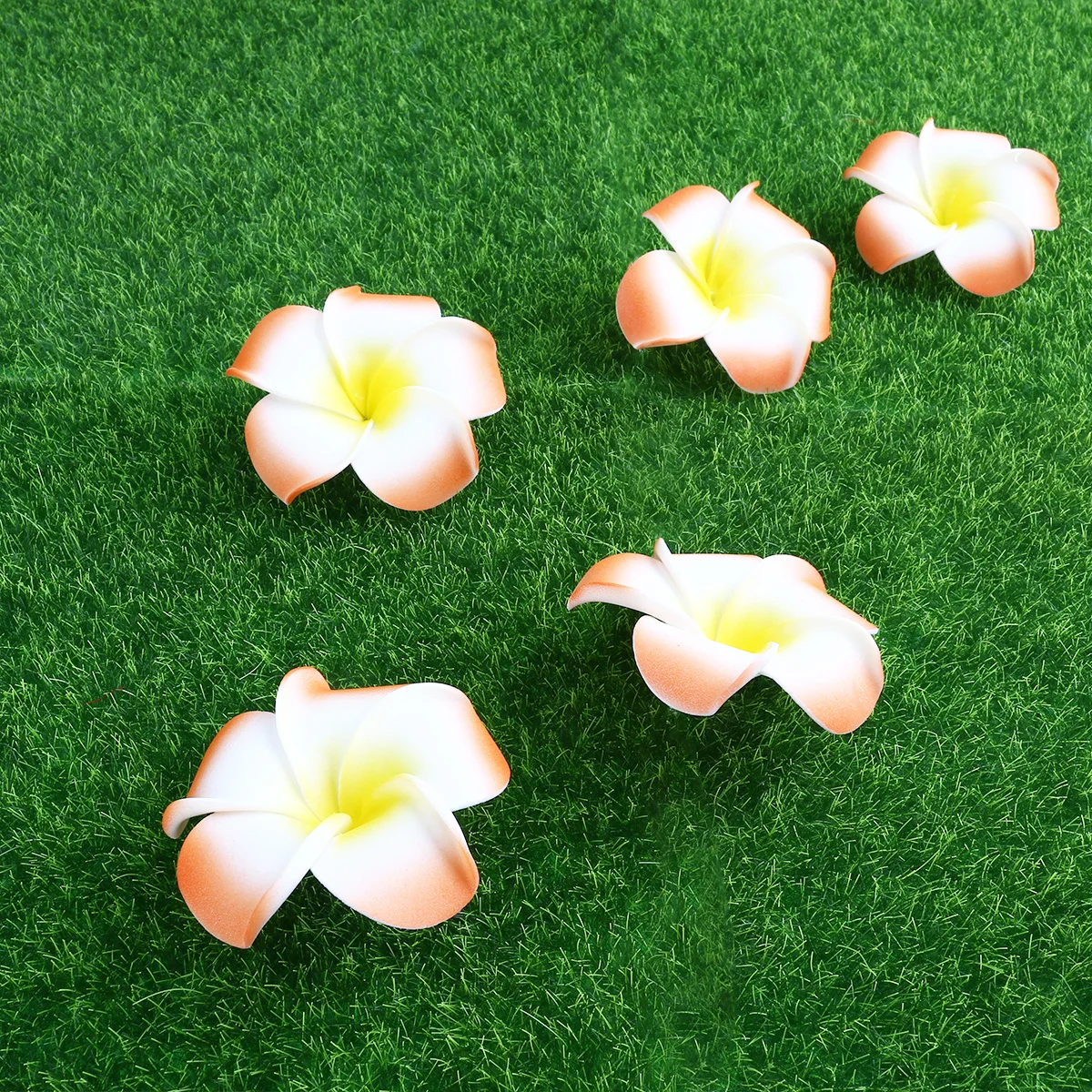 

100Pcs Foam Artificial Orange Flower 6cm Wedding Party Decoration Hair Clip Plumeria 6cm Artificial Folower