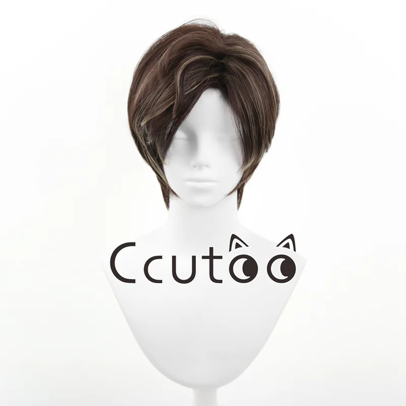 

Re9 REQ Leon Cosplay Wig Men Evil Requiem Leon Reon Scott S. Kennedy Halloween Game Role play Nature Wig Hair Heat Resistant