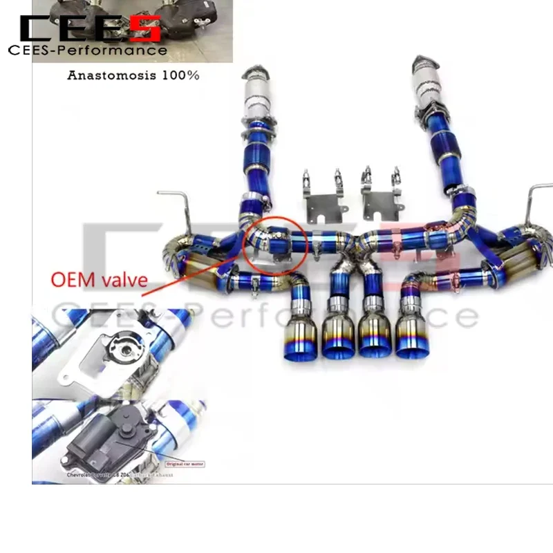

cees Catback Exhaust catted Downpipe For Chevrolet CORVETTE C8 Z06 2019-2024 Valvetronic Titanium Exhaust Pipe Muffler System