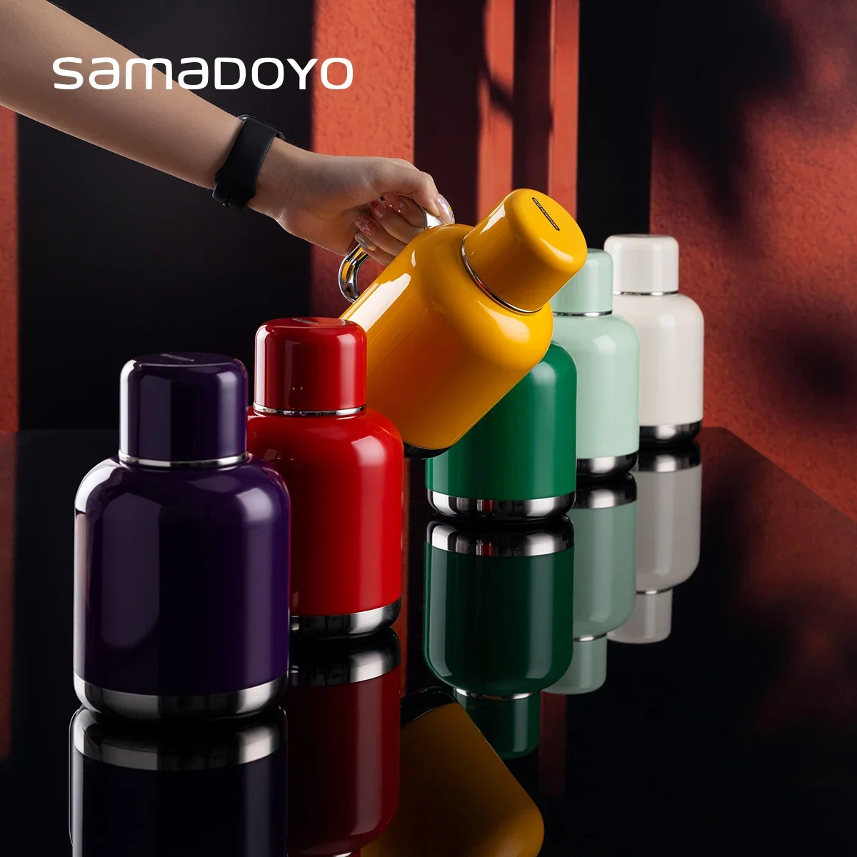 

SAMADOYO-316 Stainless Steel Teapot, Insulated Tea & Coffee Brewer with Built-in Filter , 600ml