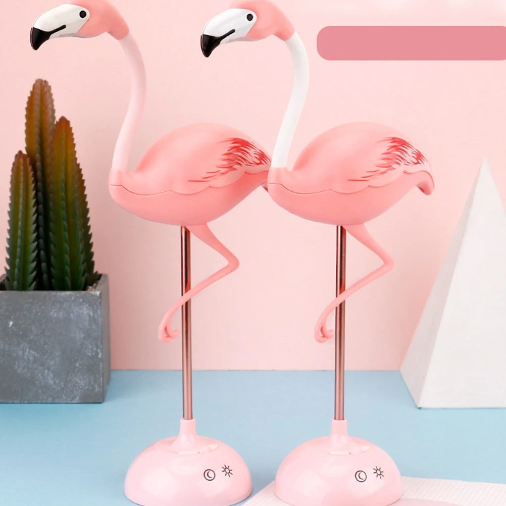 

LED Desk Lamp Touch Control USB Rechargeable Eye Protection Flamingo Shape Night Light Small Size Brightness Study Work Reading