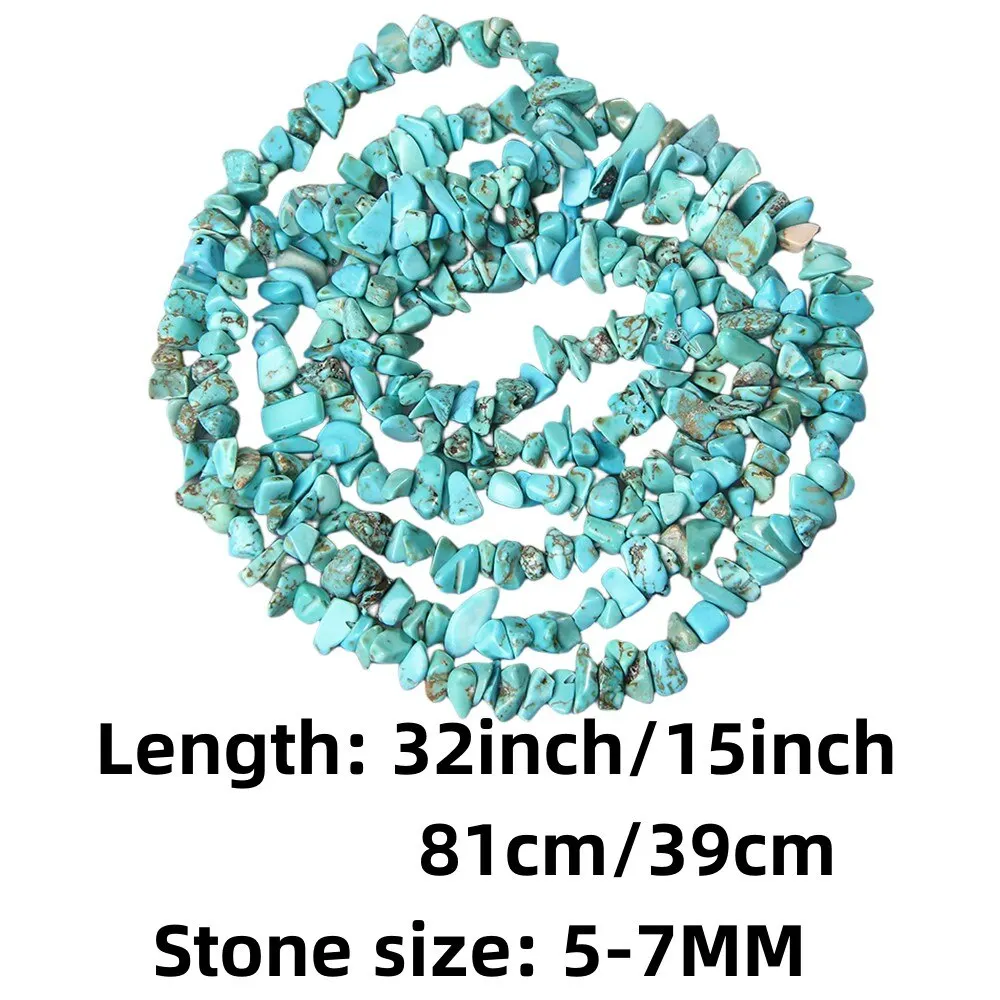 5-7MM Natural Stone Irregular Shape Freeform Chip Bead Turquoise Rose Quartz GoldStone For Jewelry Making DIY Bracelet Necklace