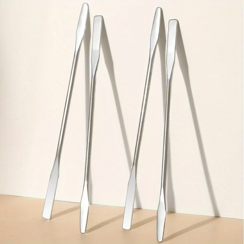 3pcs Dual-Ended Stainless Steel Mixing Spatula - Perfect for Nail Art, Makeup & Crafts, Odorless