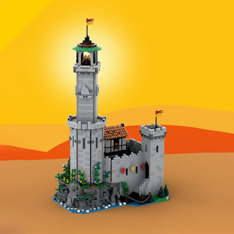 3398pcs MOC Fortified Lighthouse Lion Knight S Castle Model Toy Building Blocks Construction Christmas Gifts Brick Idea DIY
