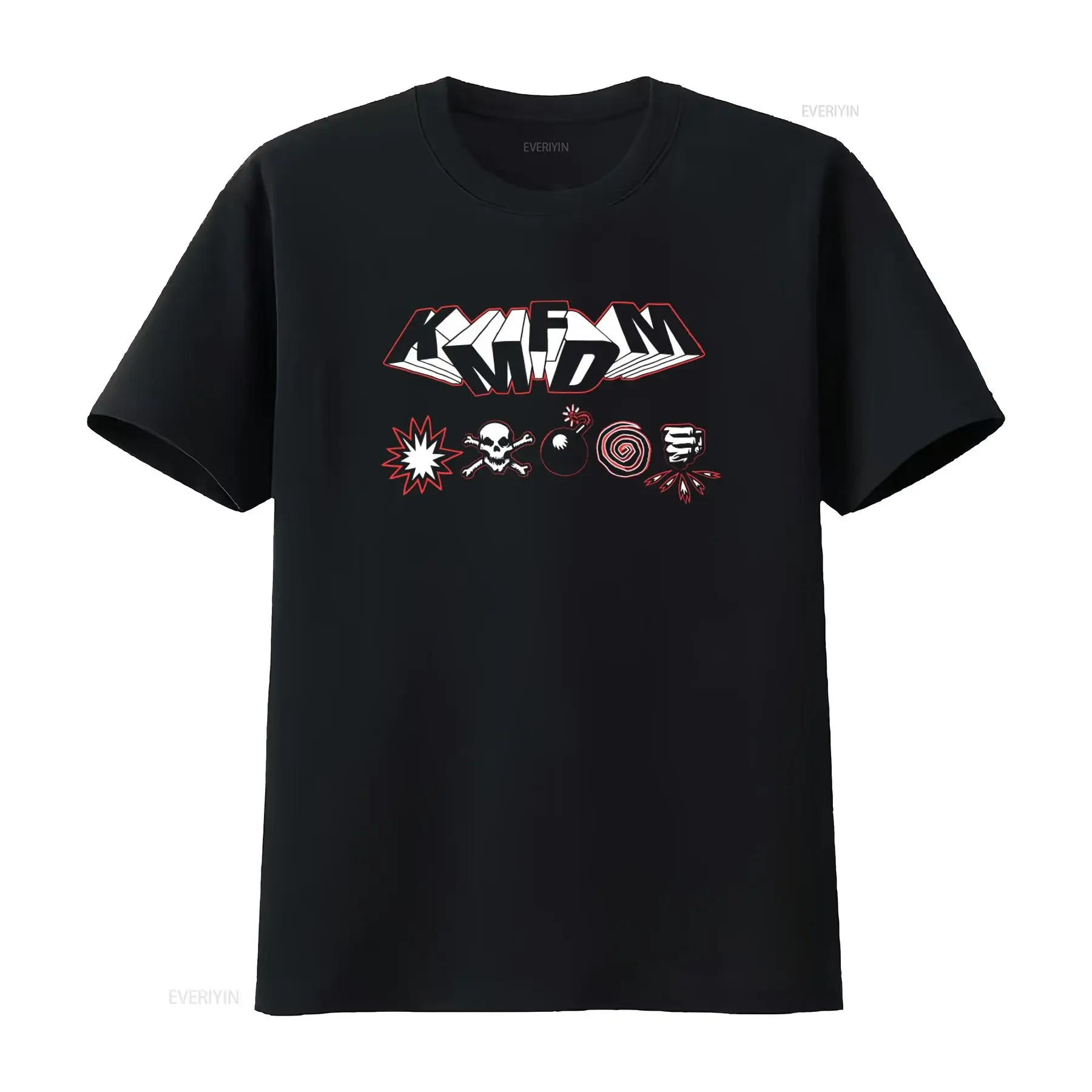 KMFDM Symbol Cotton T Shirt  Black All Size S 5XL with Bold Design CB1168 vintage Washed homme Unisex fashion Versatile graphic