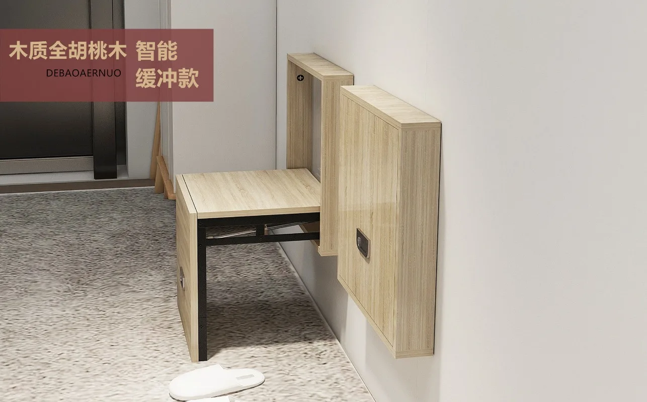 Folding shoe changing stool chair wall-mounted wall-mounted household entrance