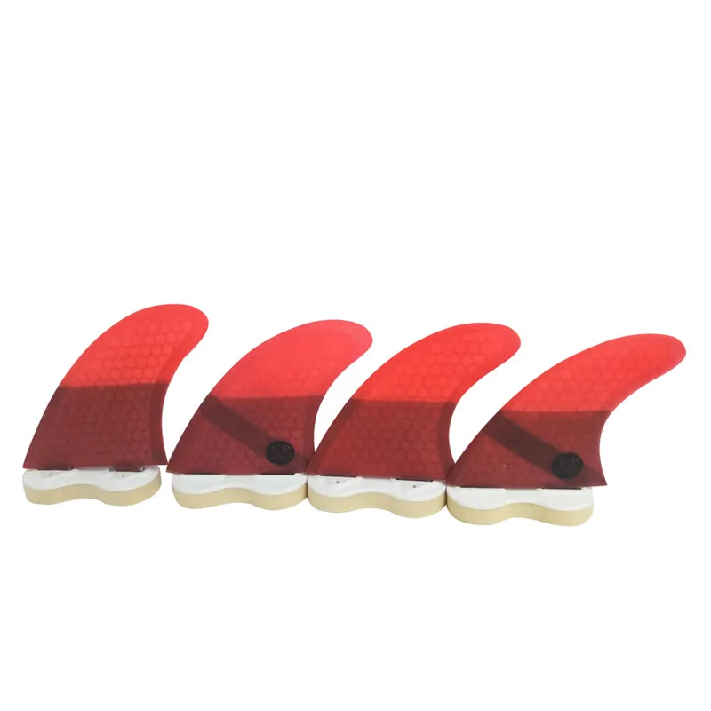 

Surfboard Keel UPSURF FCS Quad Fin Set UK2.1 Red Color Fiberglass Honeycomb Double Tabs Fin Surf Accessories