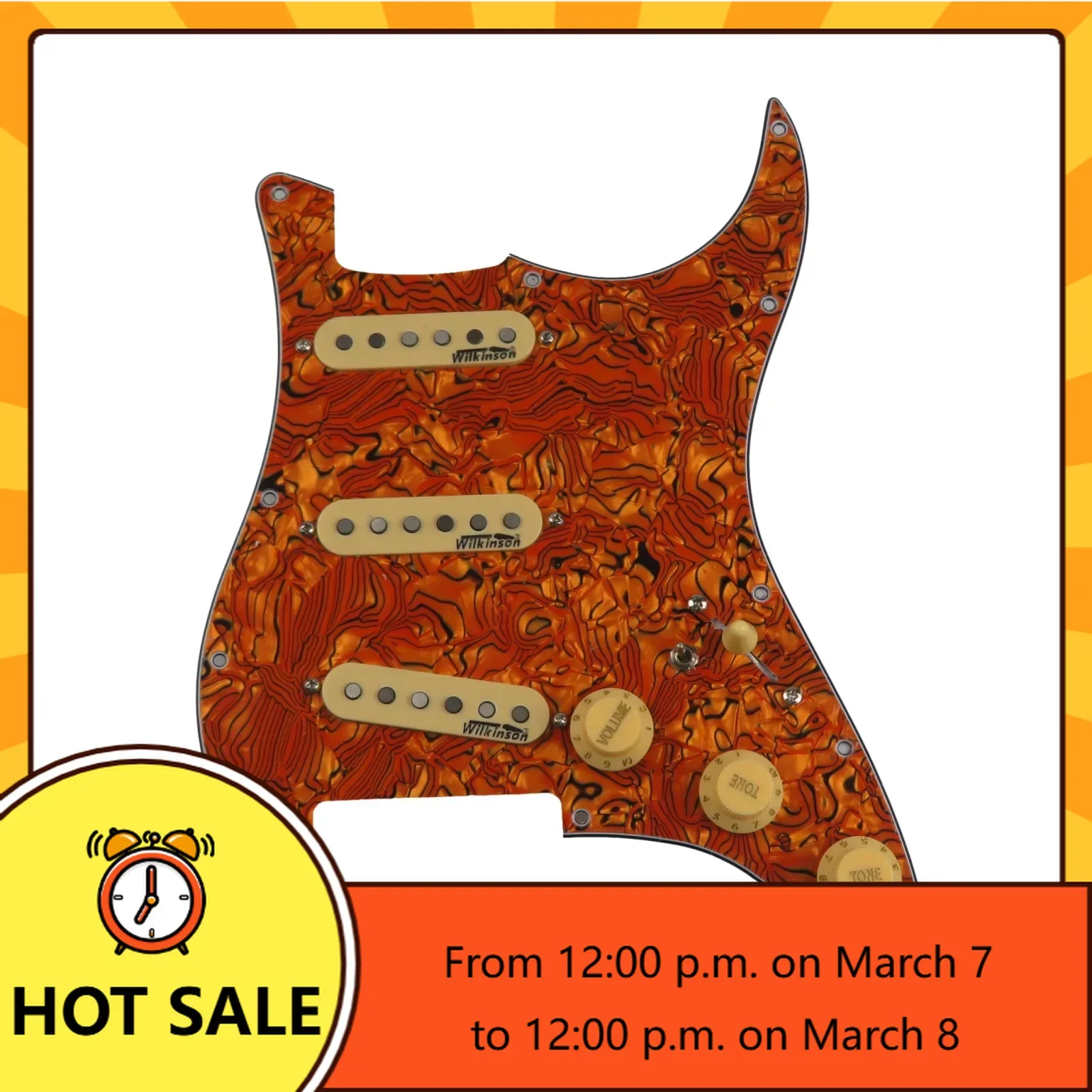 

Q-X Music Store-Wilkinson WVS 60's Alnico5 SSS Single Coil Guitar Pickups 7-Way type fully loaded pickguard