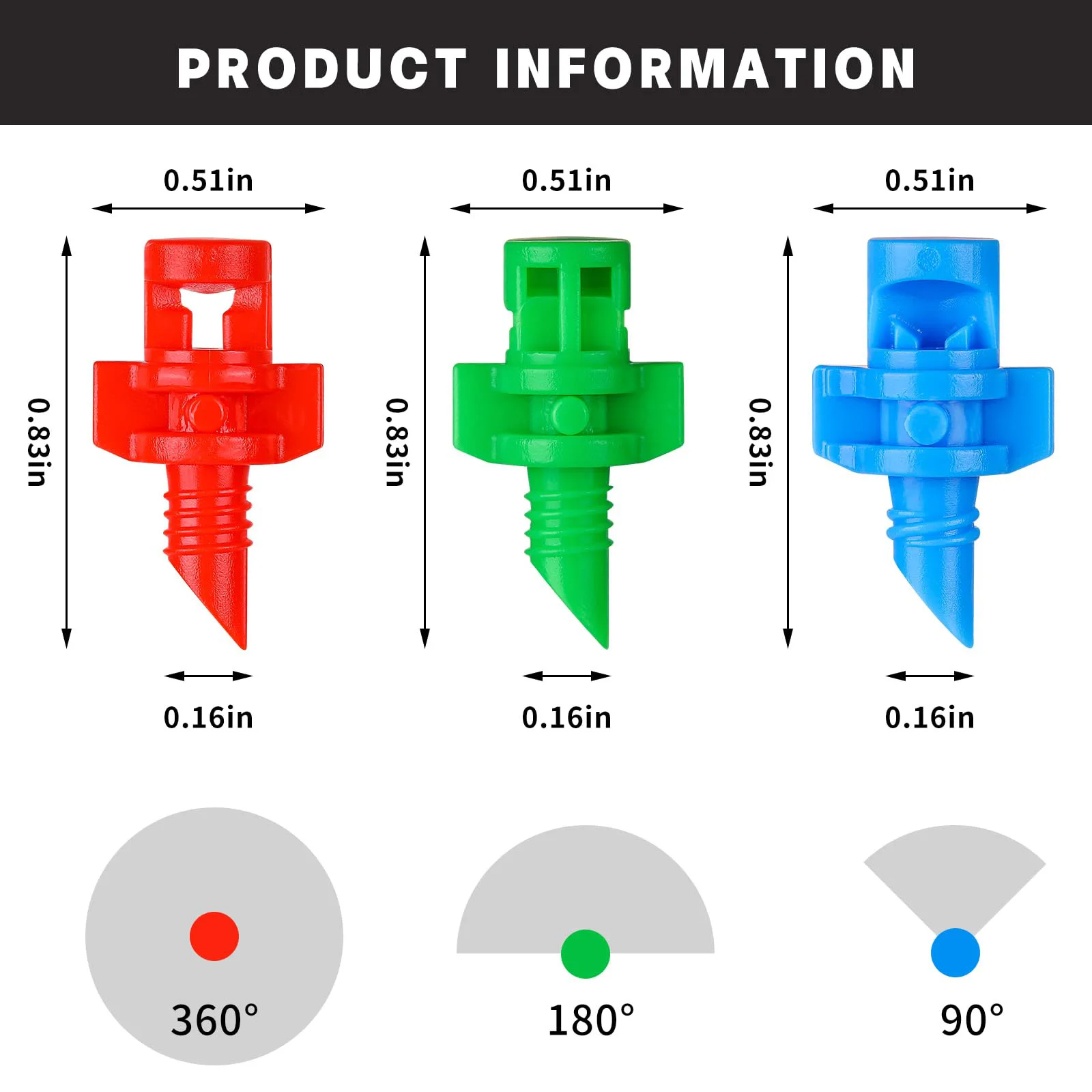 90 180 360 Degree Misting Nozzle 13cm Stake Sprinkler for 1 4 Hose Garden Drip Watering Agriculture Irrigation Sprayer Tool Set