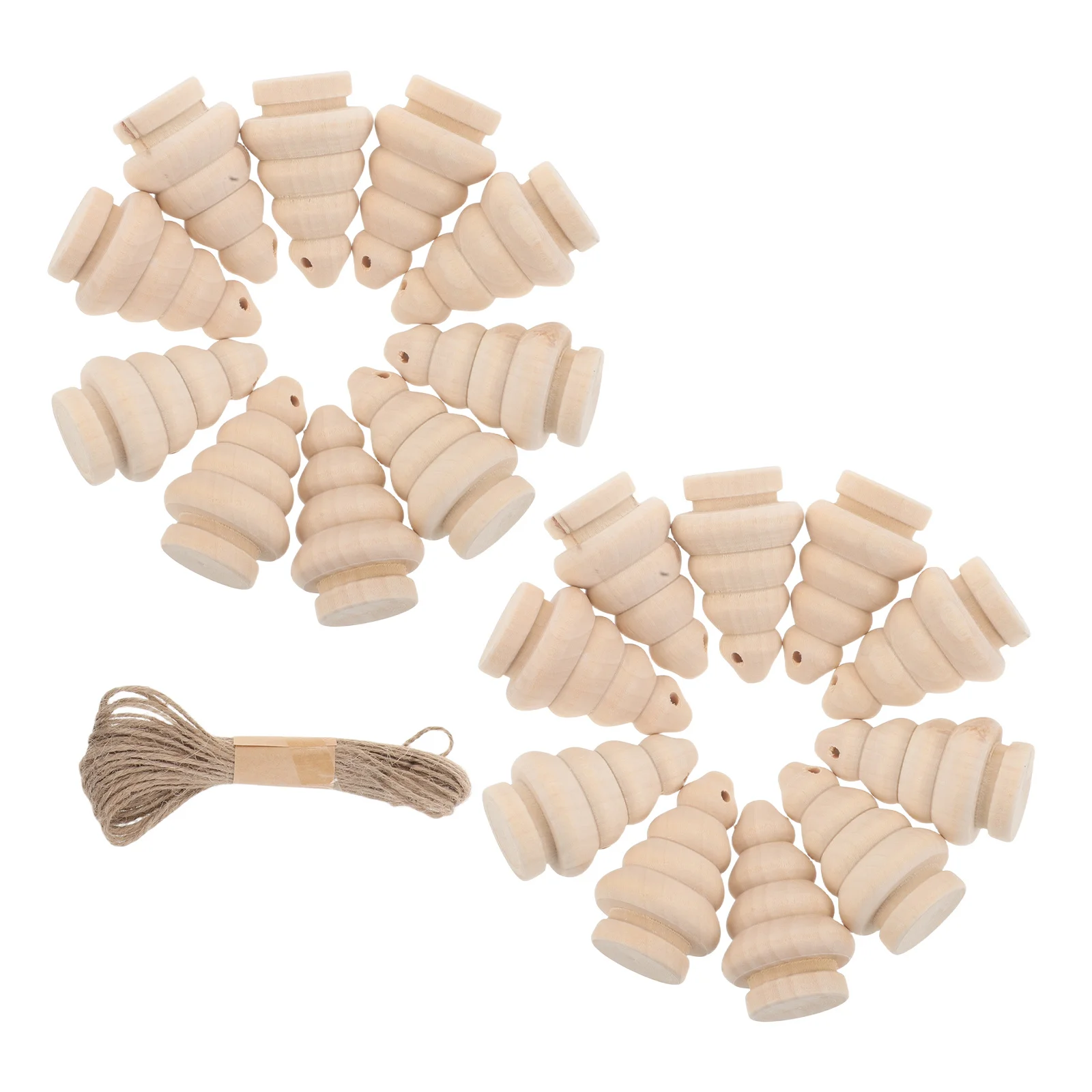 

1Set Wooden Christmas Tree DIY Unfinished Paintable Ornaments Pre-Drilled Easy Hang Xmas Decor Supplies