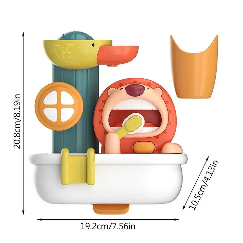 Juguetes de baño para niños pequeños, máquina de burbujas de baño para bebés, juego seguro y duradero, juguetes de baño de agua, lindo juguete de baño de León para niños y niñas