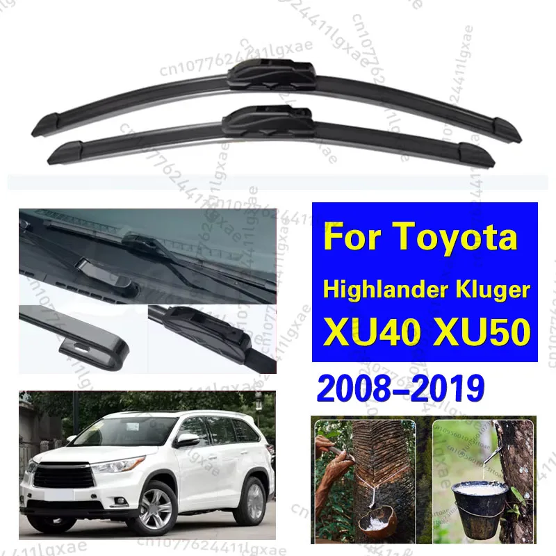 

Для Toyota Highlander Kluger XU40 XU50 2008-2019 щетки переднего стеклоочистителя, щетки, резак, аксессуары, U J крючок 2016 2017 2019, 26 "+ 20"