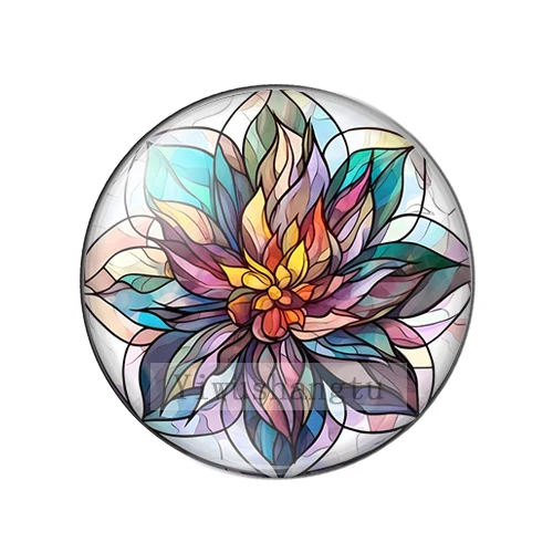 Colorful flower cloth background patterns s 8mm/12mm/20mm/25mm Round photo glass cabochon demo flat back Making findings