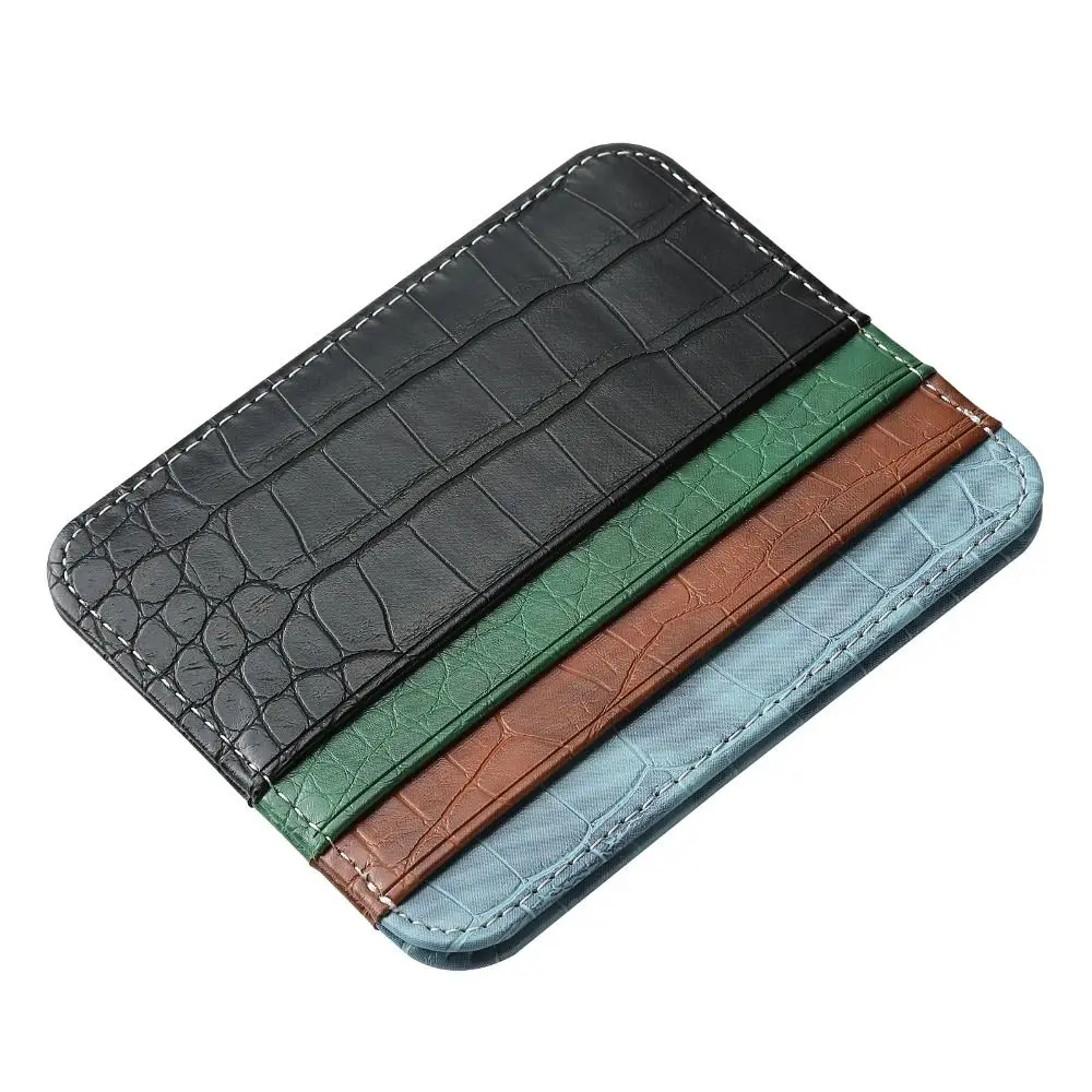 Ultra-thin PU Leather Credit Card Sleeve Card Storage Double-sided Card Holder Organizer Coin Pouch Wallet Card Protector