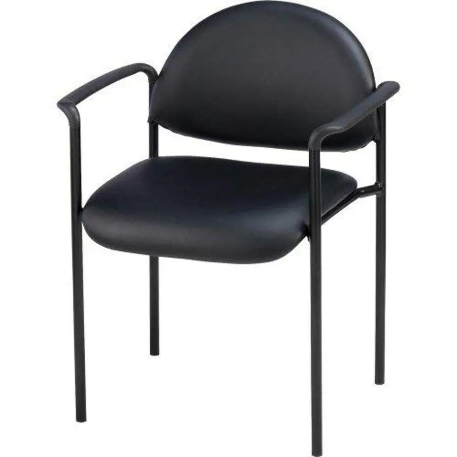 

Reception Guest Chair, Black Vinyl