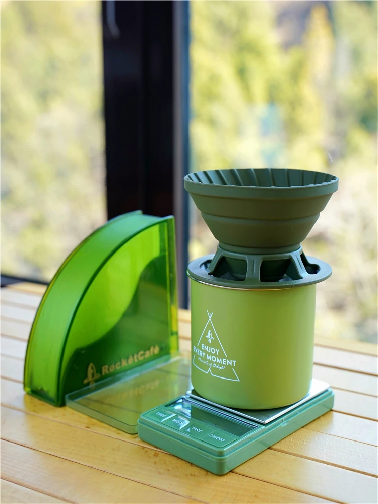 Portable Silicone V60 Coffee Filter Cup Two-Way Stackable Outdoor Camping Drip Coffee Set Rocket Home Brand Macaron Color