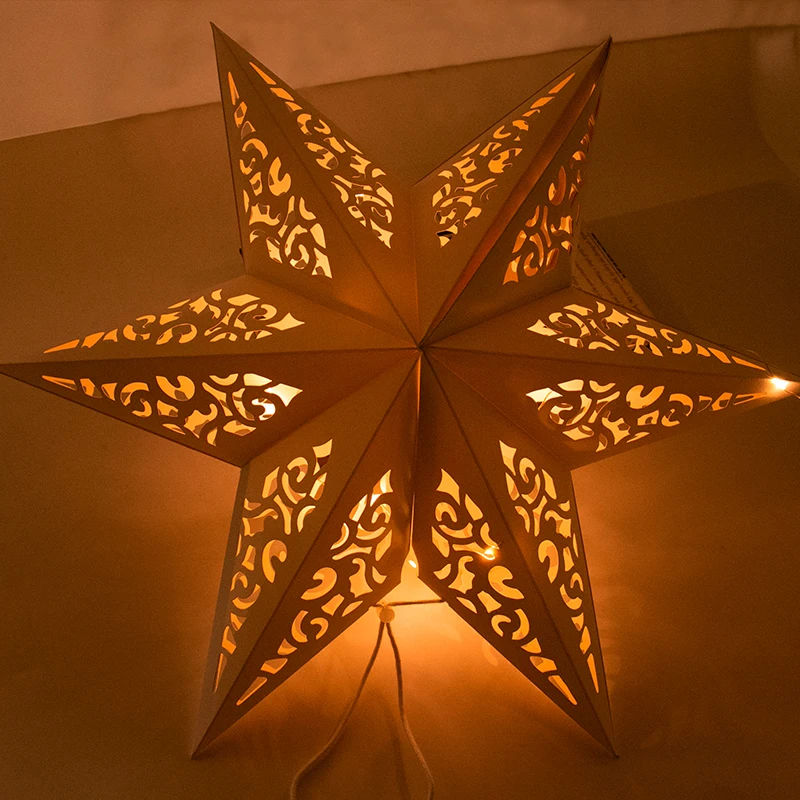 30-75cm Hollow Star Hanging Pendant Paper Lantern DIY Wedding Birthday Party Lamp Shade Holiday Home Decor Supplies