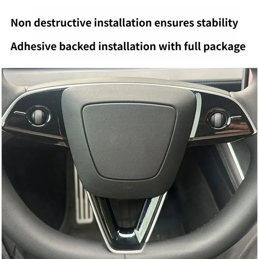 For Tesla Model Y Juniper 2025 Model 3 Highland Steering Wheel Button Sticker Protective Cover Patch Interior Car Accessories view 4