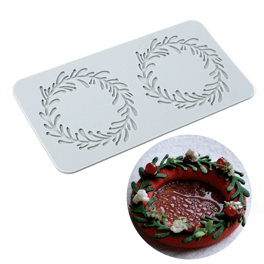 Lian Quercus Leaf Shape Lace Mat Border Decoration Lace Mold Silicone Sugar Lace Pad Fondant Cake Decorating Tools Baking Tools