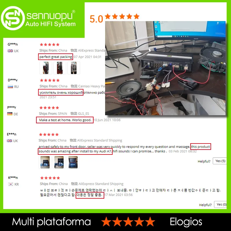 Sennuopu 8 Channel Car Amplifier 10 Channnel DSP Processor HD Bluetooth APTX Player for BMW Benz Sound Audio Systerm HIFI X12