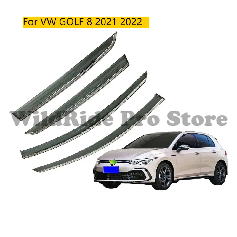 

Rain Guards for VW GOLF 8 2021 2022 Durable Tape-On Side Window Vent Visor Deflectors Wind Vent Deflector