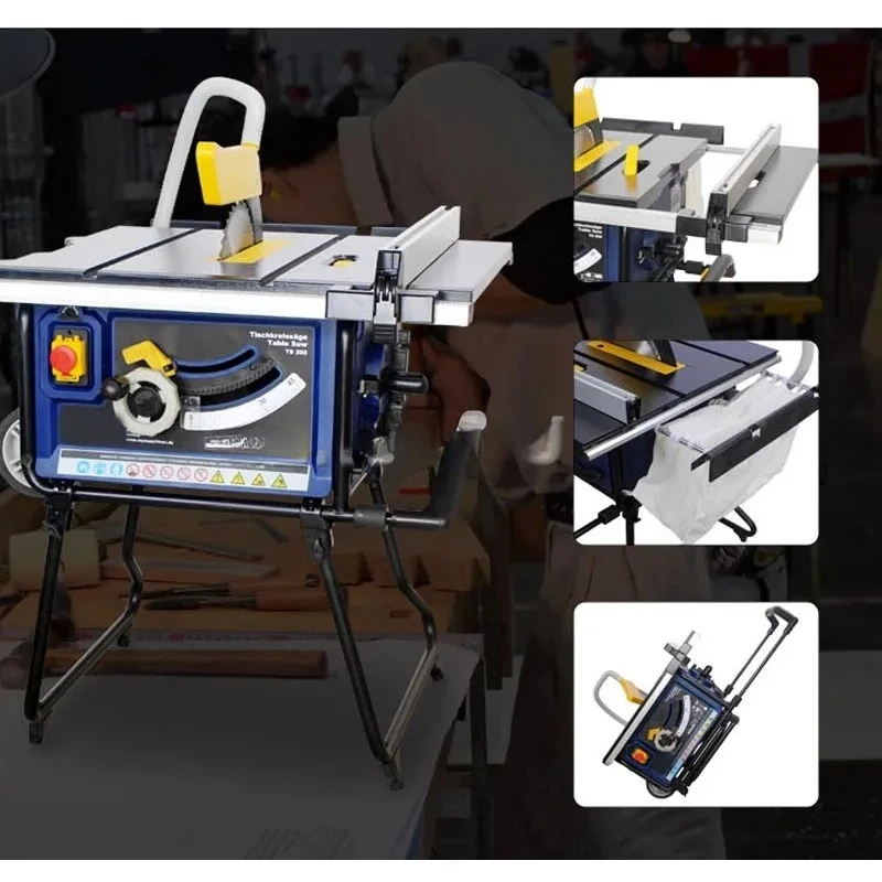 TS250 Dust-Free Woodworking Circular Saw 10-Inch Multifunctional Retractable Table Chainsaw Wood Board Cutting Machine Panel Saw
