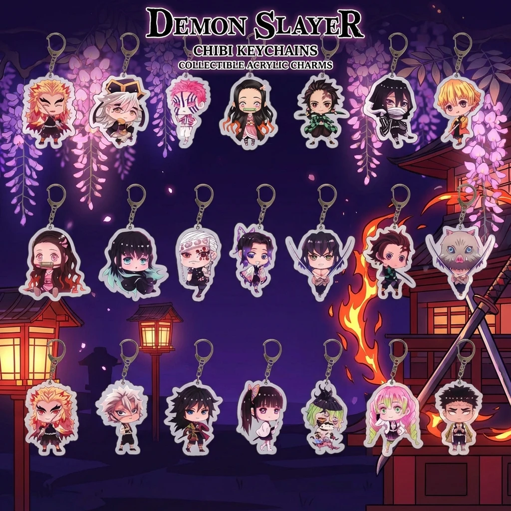 

Demon Slayer Anime Acrylic Keychain Nezuko Kamado Tanjiro Agatsuma Zenitsu Student Bag Charm Accessory Merchandise Gift for