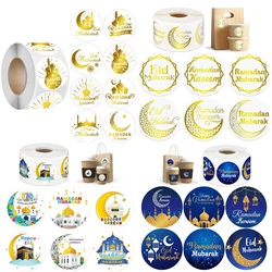 500pcs Ramadan Eid Mubarak Paper Roll Sticker Ramadan Kareem Gift Packaging Seal Lables Islamic Muslim party Decor for Home 2025