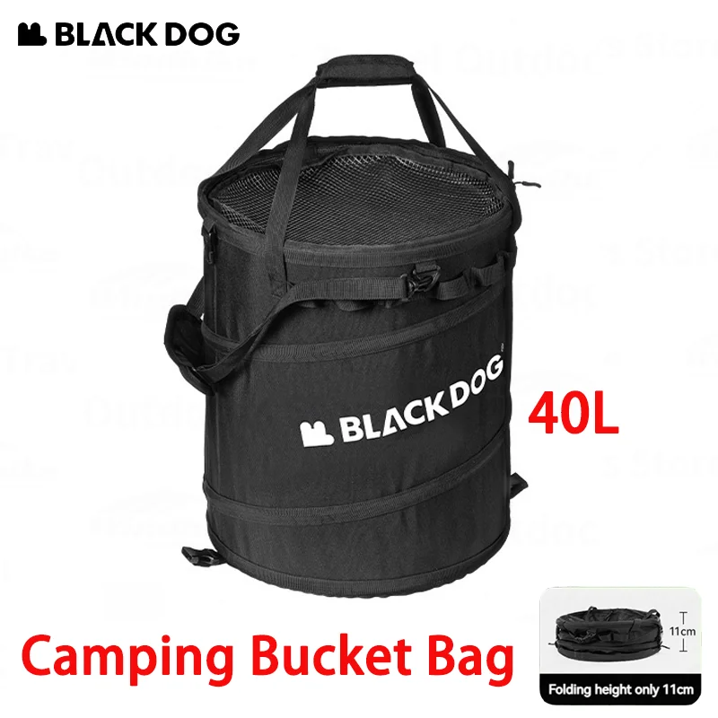 

Naturehike BLACKDOG Camping Bucket Bag Outdoor Folding Portable 40L Capacity Multifunction Picnic 600D Oxford Cloth Storage Bag