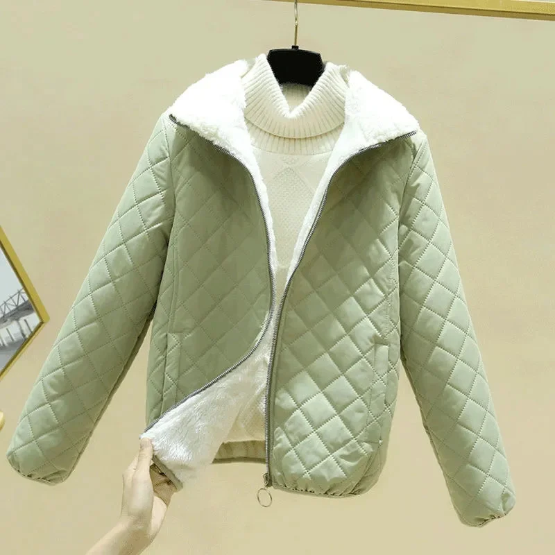 Spring Autumn Women\'s Thin Light Down Cotton Jacket 2023 Korean New Fleece Warm Cotton Outcoat Padded Jacket Female Short Coat