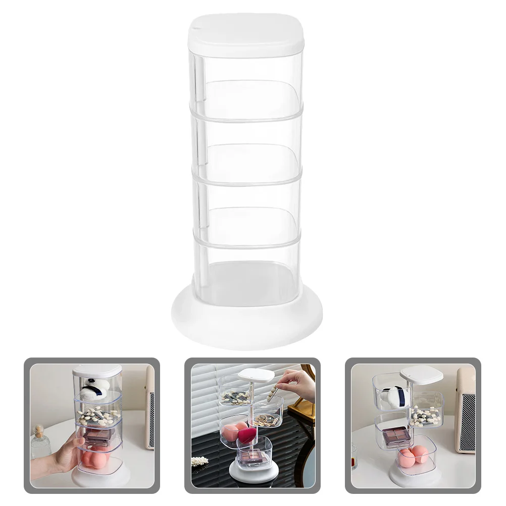 

Rotatable Jewelry Organizer Clear Tiered Organizer for Earrings Necklaces Bracelets Hair Accessories Vanity Jewelry Box